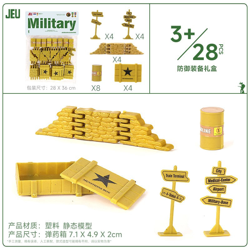 ViiKONDO Bonecos Soldados Exército Brinquedos Modelo Veículo Militar Acessórios Jogo de Guerra Tanque Radar Lançador de Mísseis Artilharia Caça Quartel Ponte