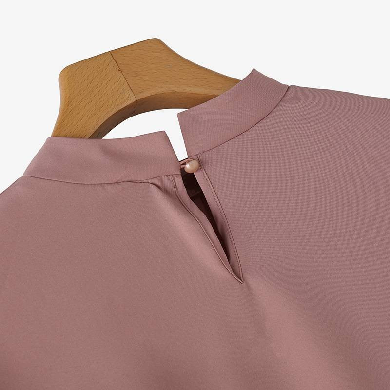 ZANZEA Women Elegant Party Blouse Chic Mesh Ruffle 3/4 Sleeve Tops 2025 Autumn Designer Stand Collar Shirts Korean Loose Tunics