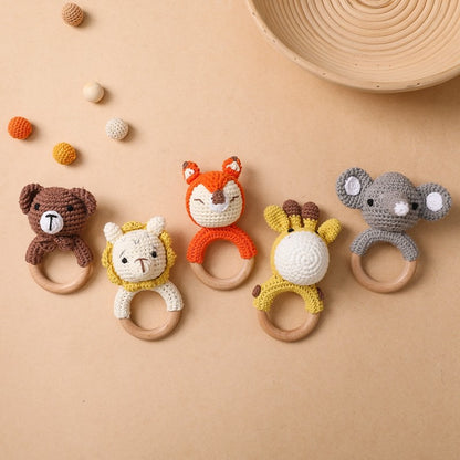 Brinquedos de Crochê para Bebês Chocalho de Animal Desenho Animado Chocalhos Musicais para Bebês Chocalho de Dentista Kawaii Brinquedo de Bebê 0-12 Meses Brinquedos Montessori