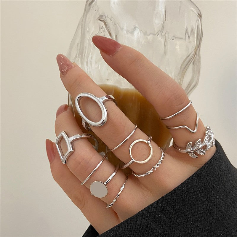 Conjunto de Anéis Boêmios com Zircônia para Mulheres, Anel Dourado com Cristal Boêmio Letra Amor Coração Lua Flecha Flor, Joias de Casamento, Presentes