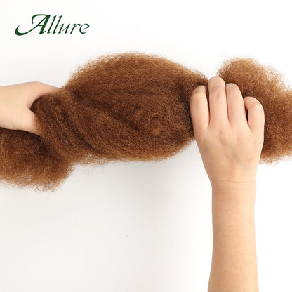 Cabelo Humano Afro Kinky Bulk QVR para Mini Twist, Tranças, Extensões de Dread Locs e Crochet, Cabelo Afro Kinky Cacheado Bulk para Dreadlocks 50g