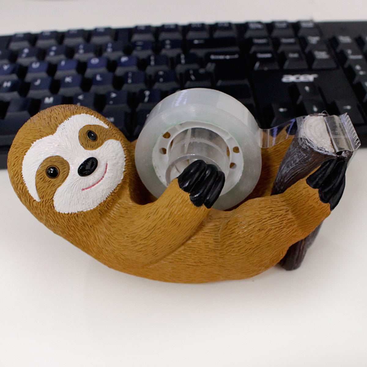 1pc sloth tape holder, creative animal home and office supplies, cute animal environment atmosphere ornaments, holiday gifts