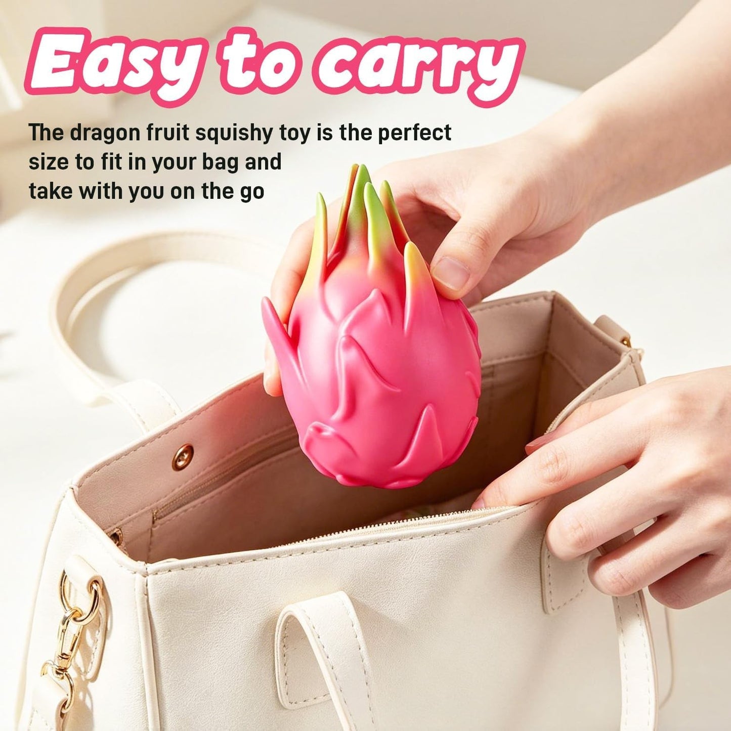 1/2/3Pcs Dragon Fruit Squish Ball Squeeze Stress Reliever Fidget Sensory Toy Simulation Fruit Food,Squeeze Balls For Party Gifts