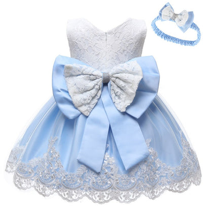 LZH Baby Girl Dress Newborn Clothes Princess Dress+Headwear For Toddler Birthday Wedding Christening Infant Party Christmas Gown