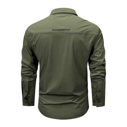 Spring Men Tactical Work Long Sleeve Shirt Man Outdoor Casual Multi Pocket Shirts Male Autumn Breathable Cargo Oversized Blouses