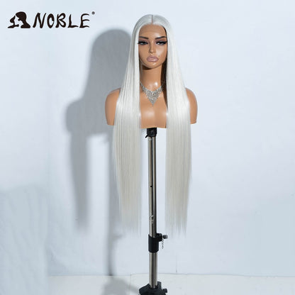 Perucas Noble Cosplay Para Mulheres Negras Perucas Sintéticas Lisas de Renda de 38 Polegadas Peruca Loira Ombre de Renda Peruca Sintética Loira de Renda Cosplay