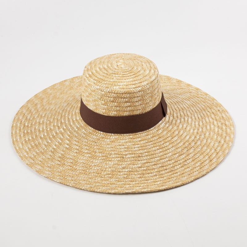 New Women Wide Brim Beach Hat Ladies Summer Big Straw Hats UV Protection Sun Hat S1340-15cm