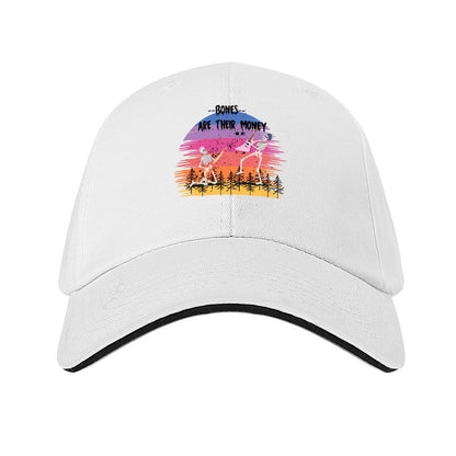 Bones Are Their Money T-Shirt Skeleton Playing Guitar Retro Vintage Baseball Cap Winter hat tactical cap For Man Women's