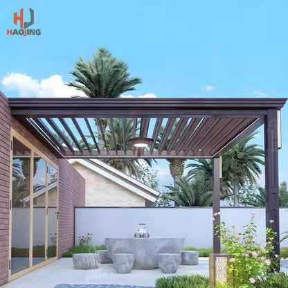 Outdoor Garden Gazebo Sun Room Waterproof Aluminum Pavillion 4x3 3x6 Electric Metal Louvred Pergola Bioclimatica roof Customized
