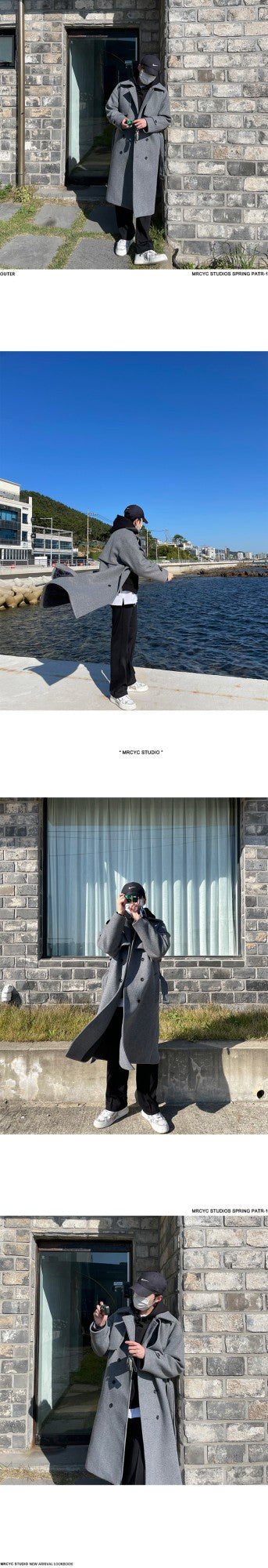 Winter Thick Woolen Coat Men Warm Fashion Solid Colors Oversized Long Wool Blends Coat Men Korean Loose Coat Mens Overcoat Q30