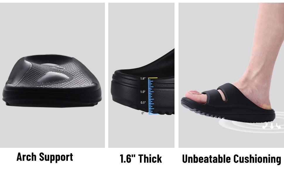 Kidmi Men Recovery Slides Women Arch Support Slides Summer Beach Sandals Light Orthotic Men Sandals Outdoor Breathable Sandals