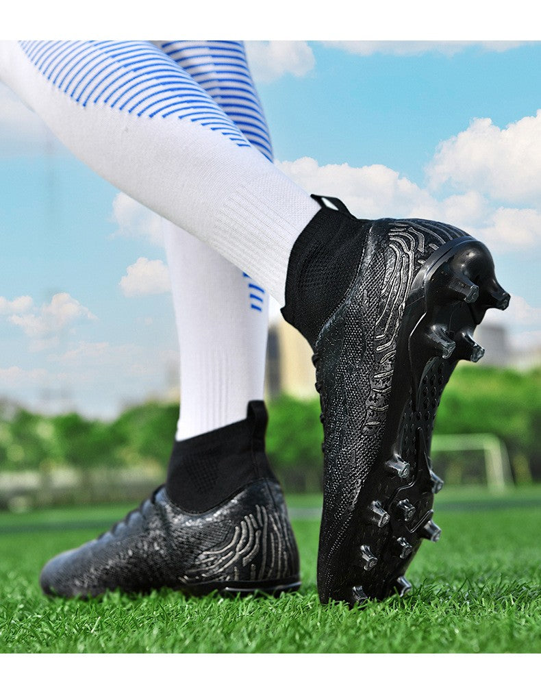New Men Sport Soccer Shoes Training Boys Football Boots Outdoor Adult Long Spikes Non Slip Cleats Breathable Match Comfortable