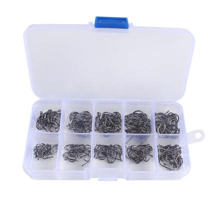 600/100Pcs Fishing Hooks Set Mixed Size High Carbon Steel Carp Rope Carp Fishhook Fishing Accessories Offset Circle Hook