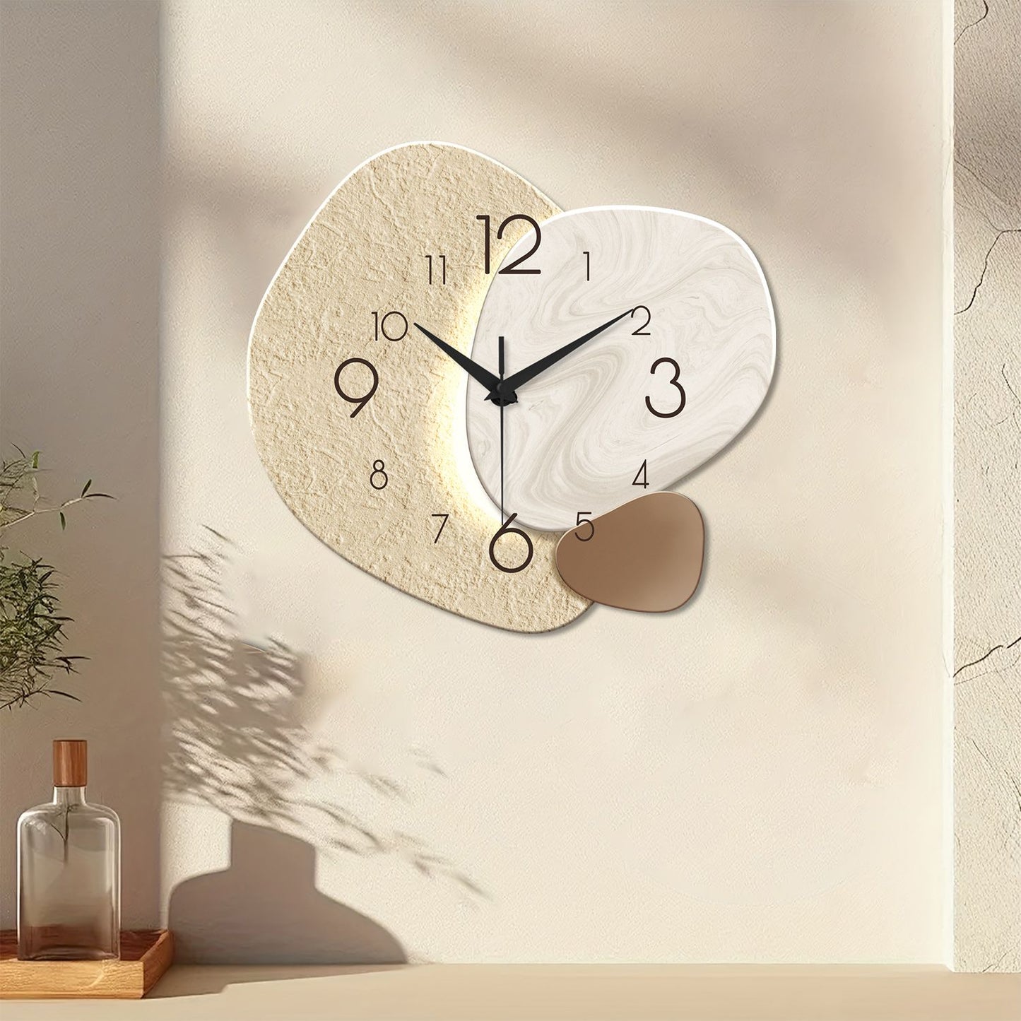 Modern Simple Wall Clock, Silent Quartz Clock, Bedroom Clock Living Room Sofa Background Decoration Wall Clock, No Battery