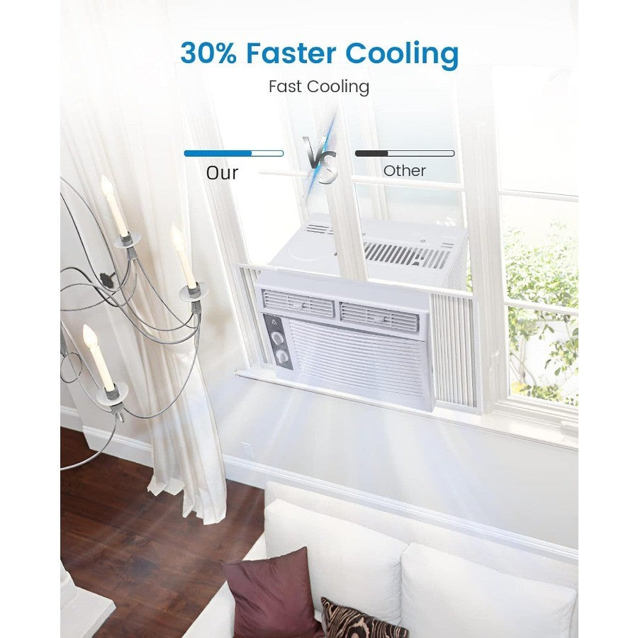 Ar-Condicionado de Janela 5000 BTU Projetado para Resfriamento Eficiente de até 14 m² com Ventilador Manual Ajustável e Múltiplas Funções