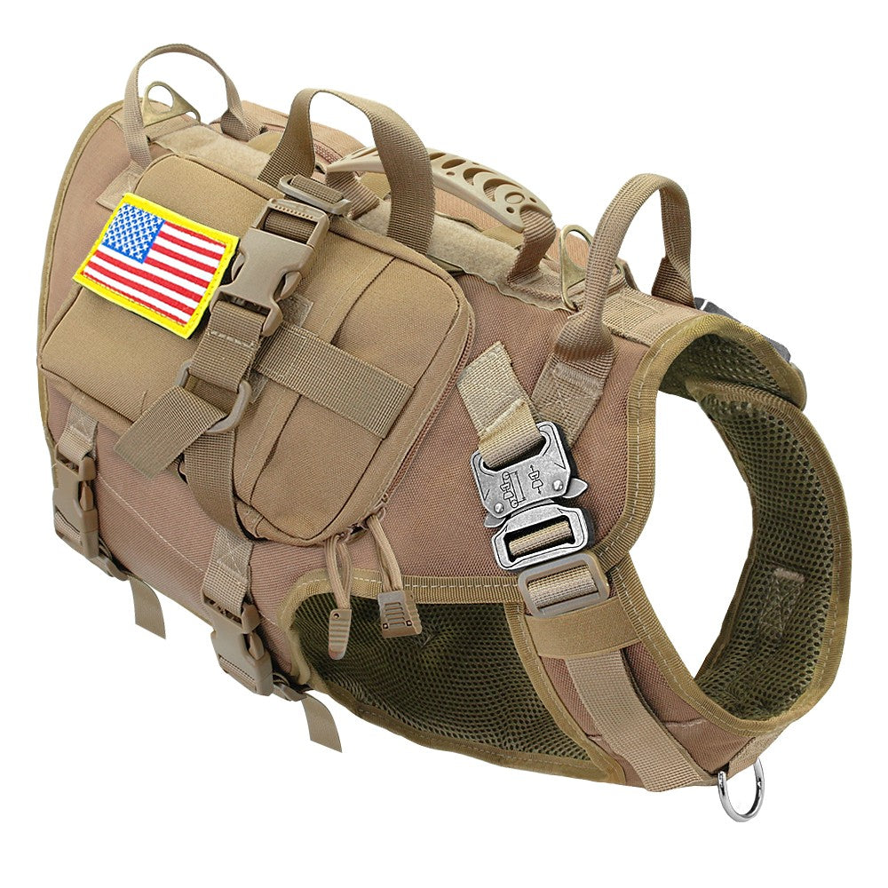 Colete Tático Militar para Cães, Sem Puxão, para Cães de Médio e Grande Porte, Treinamento, Caminhada, Colete Molle para Cães com Bolsos
