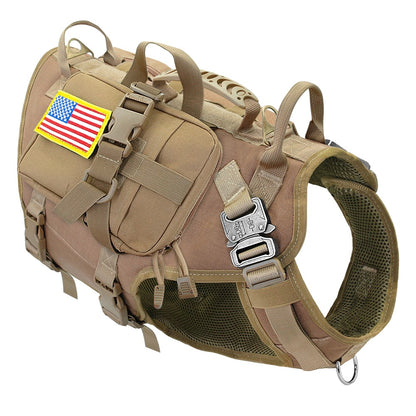 Colete Tático Militar para Cães, Sem Puxão, para Cães de Médio e Grande Porte, Treinamento, Caminhada, Colete Molle para Cães com Bolsos