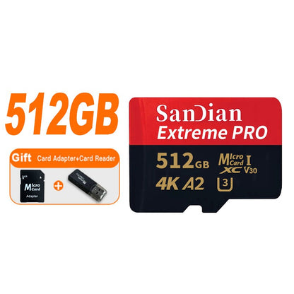Cartão Micro SD TF Original 128GB 256GB Classe 10 Cartão de Memória de Alta Velocidade U3 4K 512GB Cartão Flash TF 1TB para Smartphone Câmera Drone