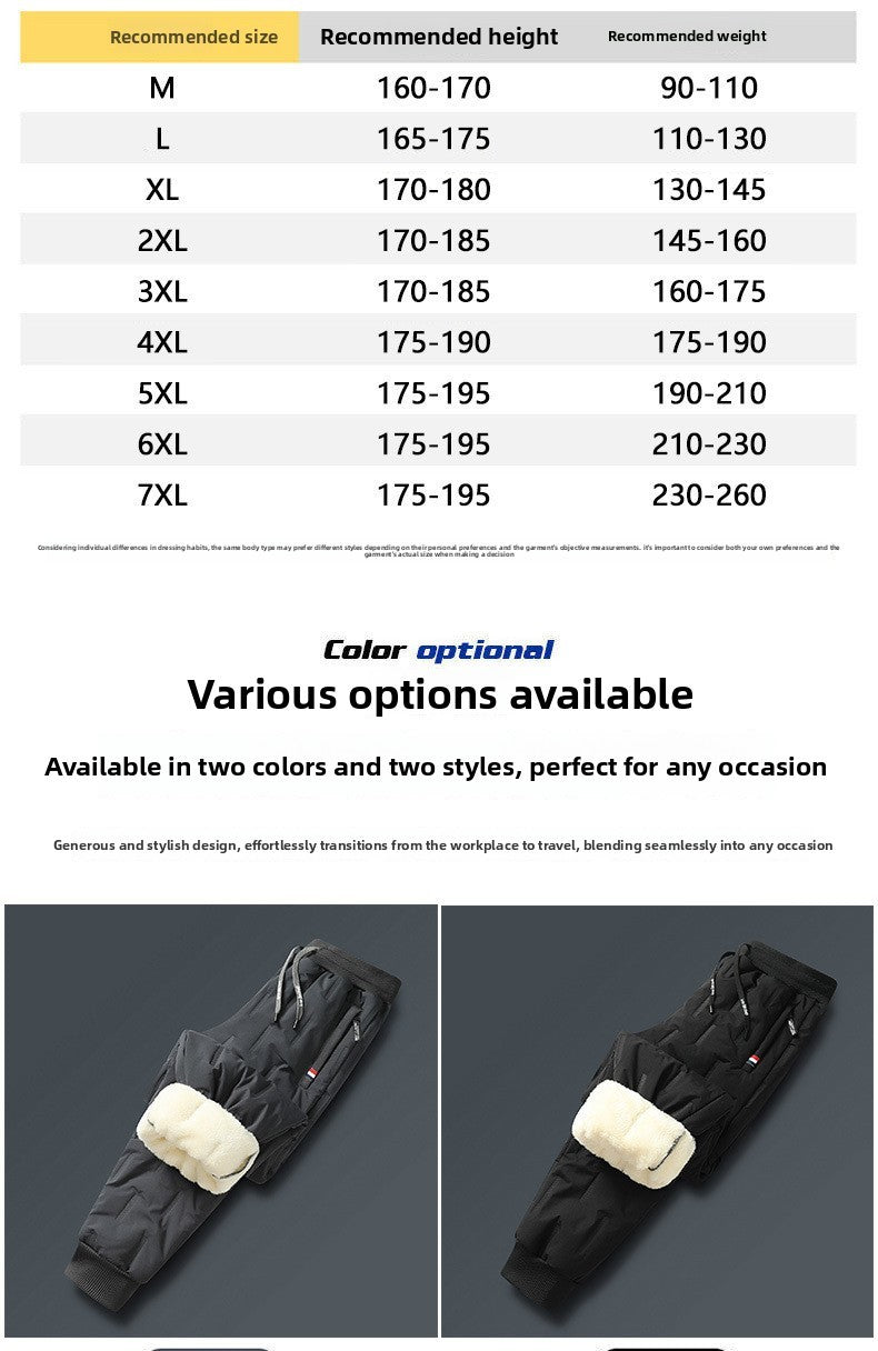 Men's Cargo Trousers Man Pants Plus Sweatpants Large Size Winter Warm Fleece Outer Y2k Alo Black Wear Thickened Baggy