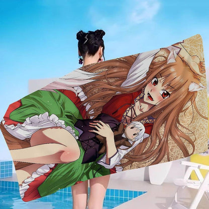 Spice And Wolf Beach Towel For Kids Personalized Bath Towel Pool Towel Vacation Gift Picnic Towel Party Gift