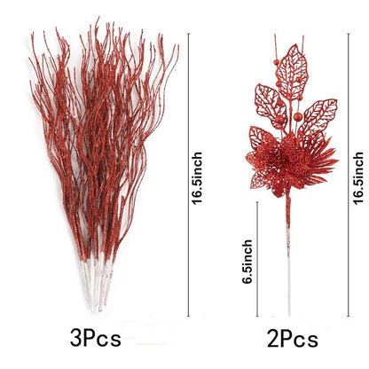 Artificial Flowers Berry Bouquet Christmas Tree Decoration Xmas Ornaments for Home Decor New Year Party Supplies Accessory