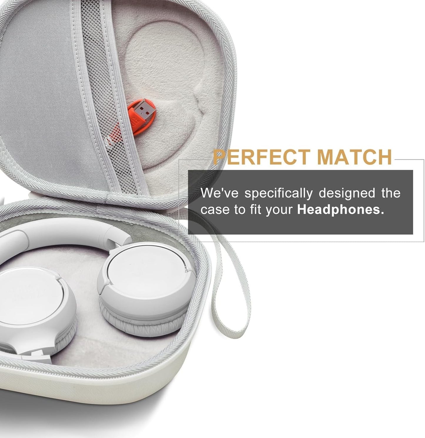 Estojo rígido LTGEM EVA para JBL Tune 510BT/520BT/660NC/670NC/570BT/525BT/500BT/500 Bolsa de armazenamento para fone de ouvido (somente bolsa)