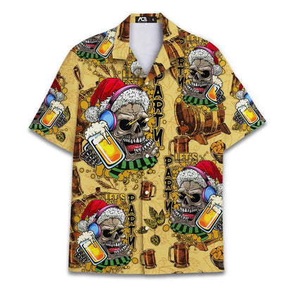 Christmas Hat Animal Graphic Blouse Santa Hawaiian Shirt Men Women Youth, Funny Raccoon Cat Shirts Holiday Aloha Xmas Outfit