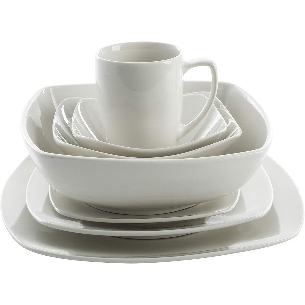 Gibson Home Zen Buffetware 39 Piece Dinnerware Set , White