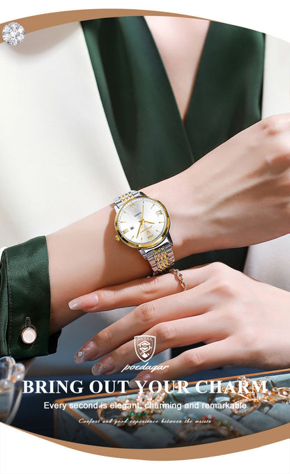 POEDAGAR New Luxury Woman Watch Waterproof Luminous Date Ladies Watch High Quality Stainless Steel Simple Women's Quartz Watches