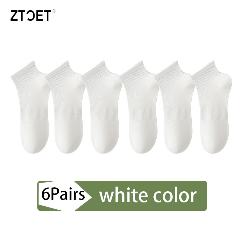 6Pairs Men Socks Combed Cotton Mesh Breathable Odor proof and antibacterial Spring Summer for Male sock New High Quality Man
