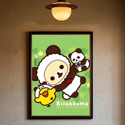 Cute Cartoon Anime R-Rilakkuma Poster High Quality Wall Art for Home Office Bedroom Living Room Hallway Bar Perfect Gift Idea