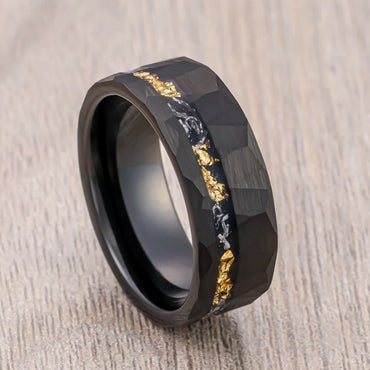 8MM Blcak Meteorite tungsten ring anillos bague homme pareja de compromiso fashion jewelry Men's wedding bands engagement rings