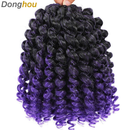 1-4 Pacotes 2X Ringlet Wand Curl Jamaican Bounce 8 polegadas Sintético Wand Curl Twist Braids Hair Crochet Cabelo Cacheado Extensões 20 Raízes