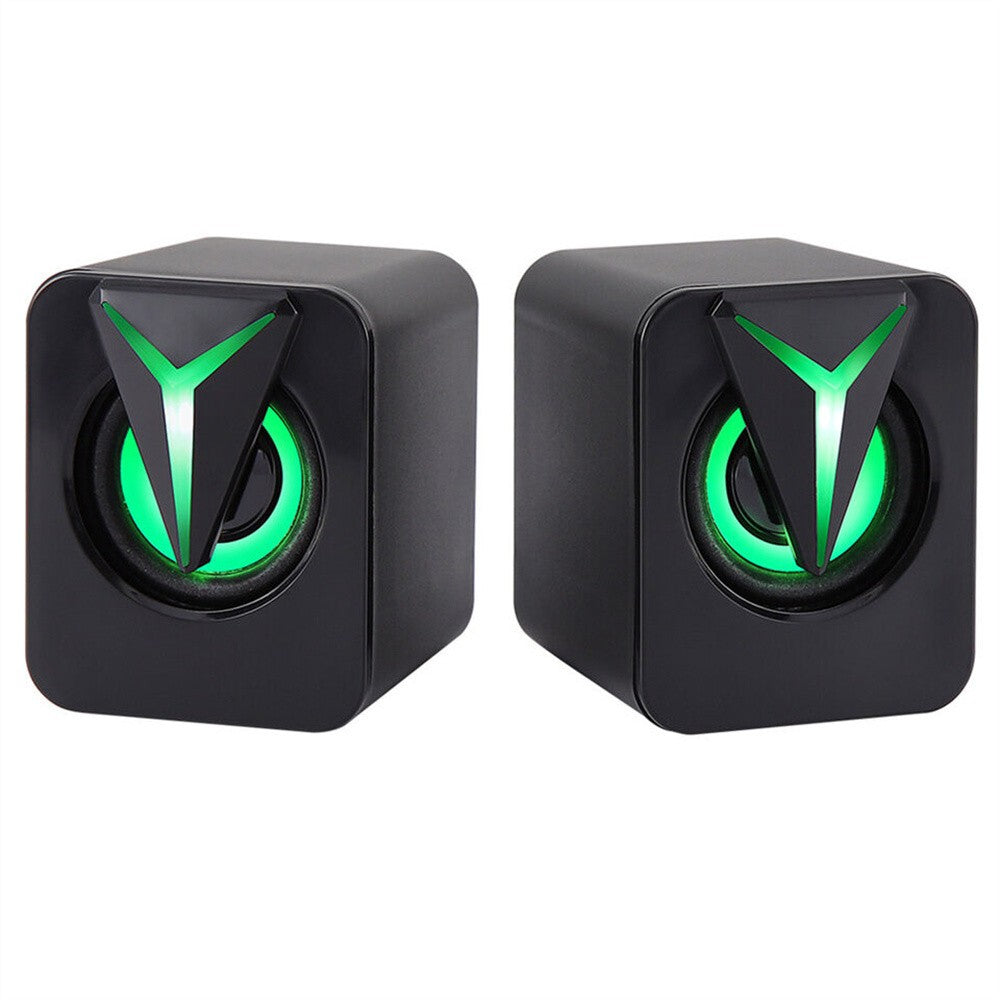 Mini Caixas de Som com Fio USB de 3,5 mm LED RGB Estéreo Bass para PC Notebook Computador de Mesa