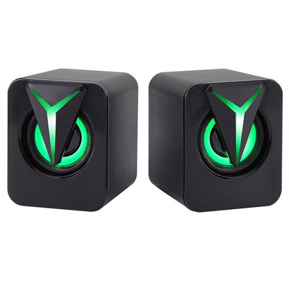 Mini Caixas de Som com Fio USB de 3,5 mm LED RGB Estéreo Bass para PC Notebook Computador de Mesa