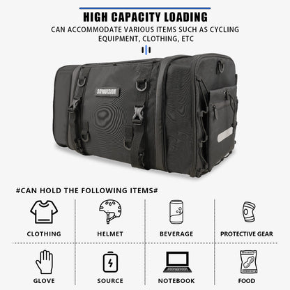 Motorcycle Tail Bag Waterproof 20L-60L Expandable Back Seat Saddle Bag Luggage Pannier Motorcycle Accessories Rider Backpack