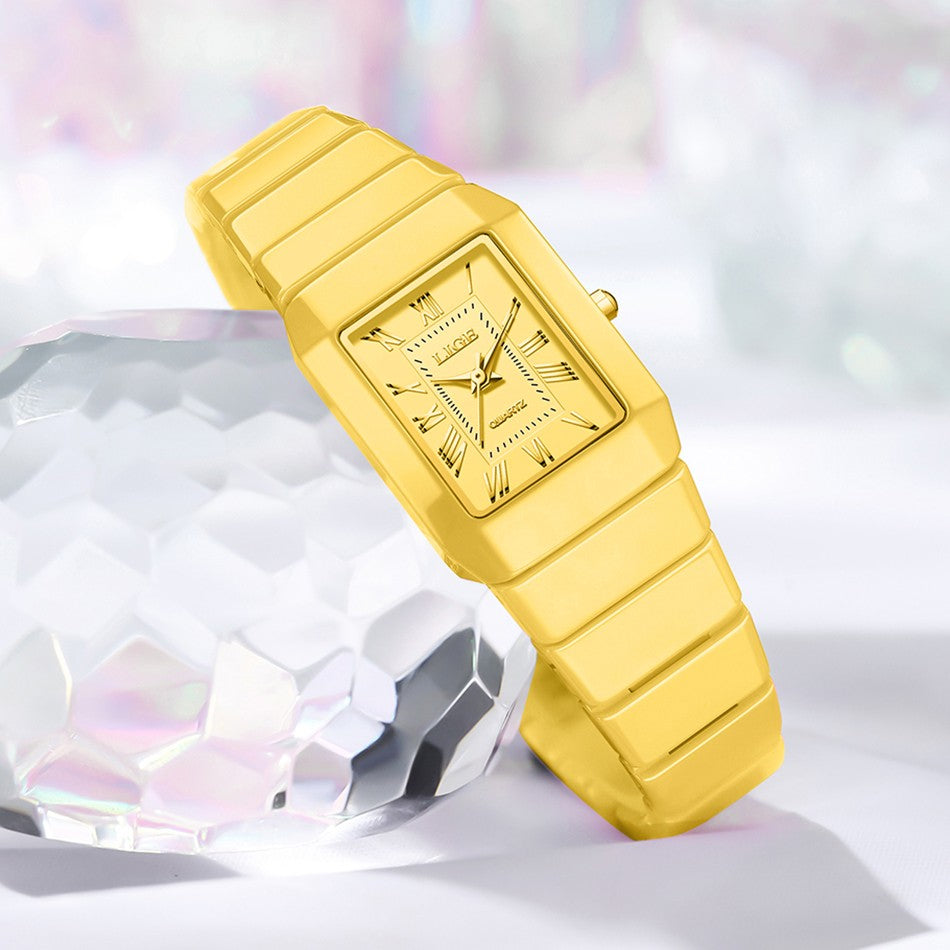 LIGE New Black Watch Women Fashion Creative Square Stainless Steel Ladies Waterproof Watches Elegant Bracelet Quartz Wristwatch