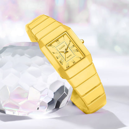 LIGE New Black Watch Women Fashion Creative Square Stainless Steel Ladies Waterproof Watches Elegant Bracelet Quartz Wristwatch