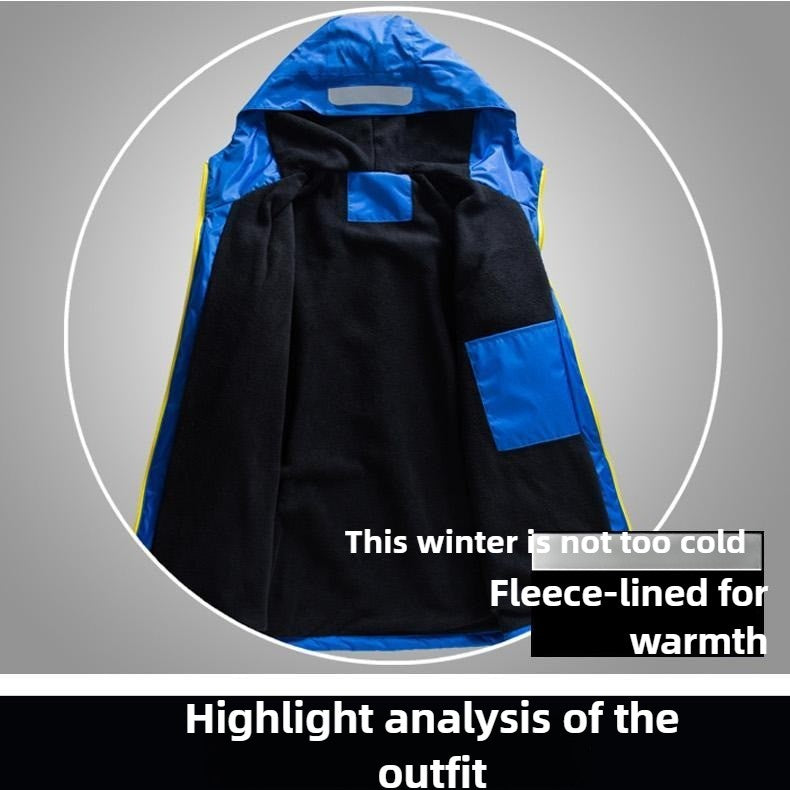 Winter  Men's Jacket, Thick Fleece Lined Waterproof Windproof Loose Fit Warm Parka Coat