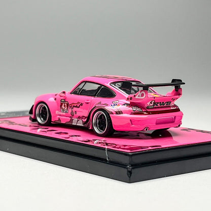In-Stock Flame 1:64 Rwb 993 964 Pink/Green Dinosaur Paint Simulation Alloy Miniature Die-Cast Car Model Custom Children Toy Gift