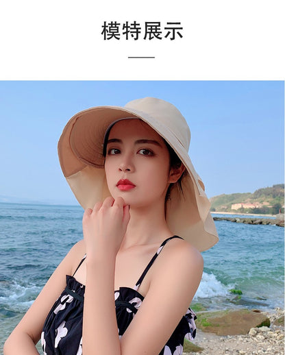 New Women's Summer Sun Hat With Neck Protector And Sunshade For Outdoor Cycling Trip Big-Brimmed Fisherman's Hat Hiking cap