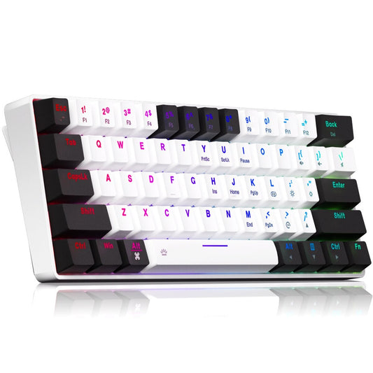 Teclado Mecânico com Fio DAREU EK861S RGB 61 Teclas Switches Vermelhos Keycaps ABS N-Key Rollover com Pés Magnéticos