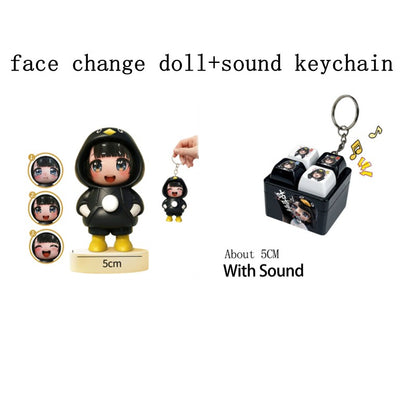 Funny Keychain Keyboard Keychain Press Button Keyring Make Sound Keyrings Goo Goo Gaga Hanging Pendant for Bag
