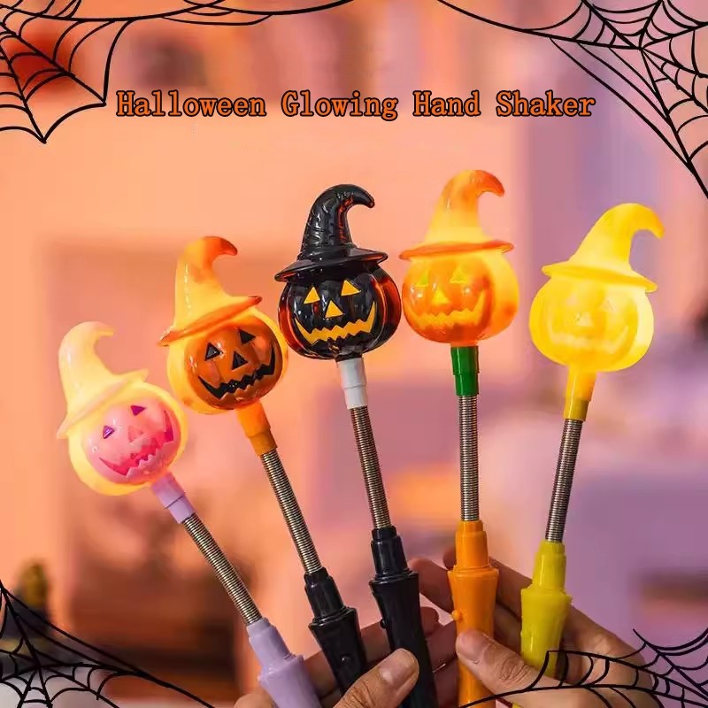 Halloween Pumpkin Hand Shaker Halloween Party Favor Gifts Halloween Glowing Hand Shaker Decor Mexico Day of The Dead Party Gifts