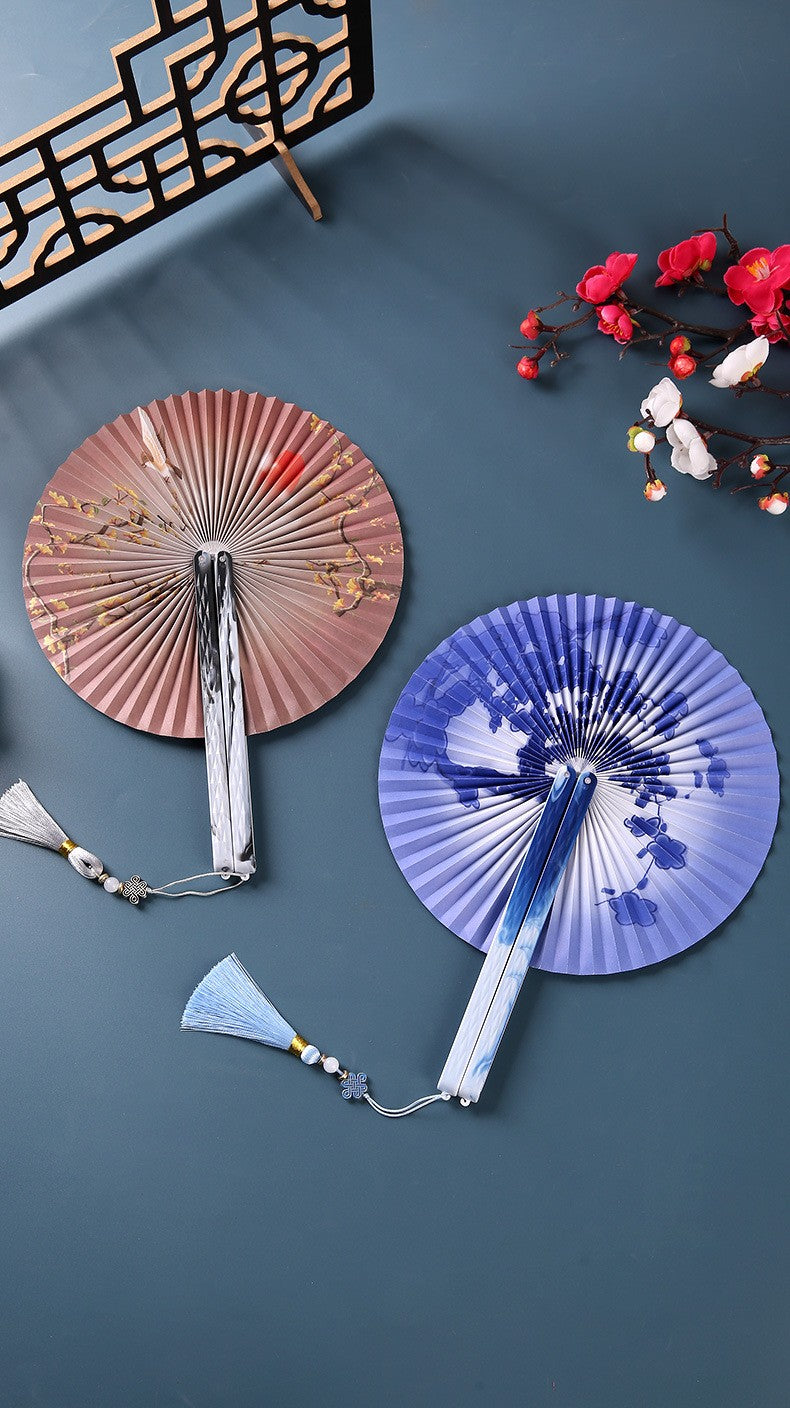 Chinese Japanese Style Silk Fan Folding Fan Wedding Fan Art Gifts Dance Hand Fan Vintage Bamboo Folding Hand Held Flower Fan