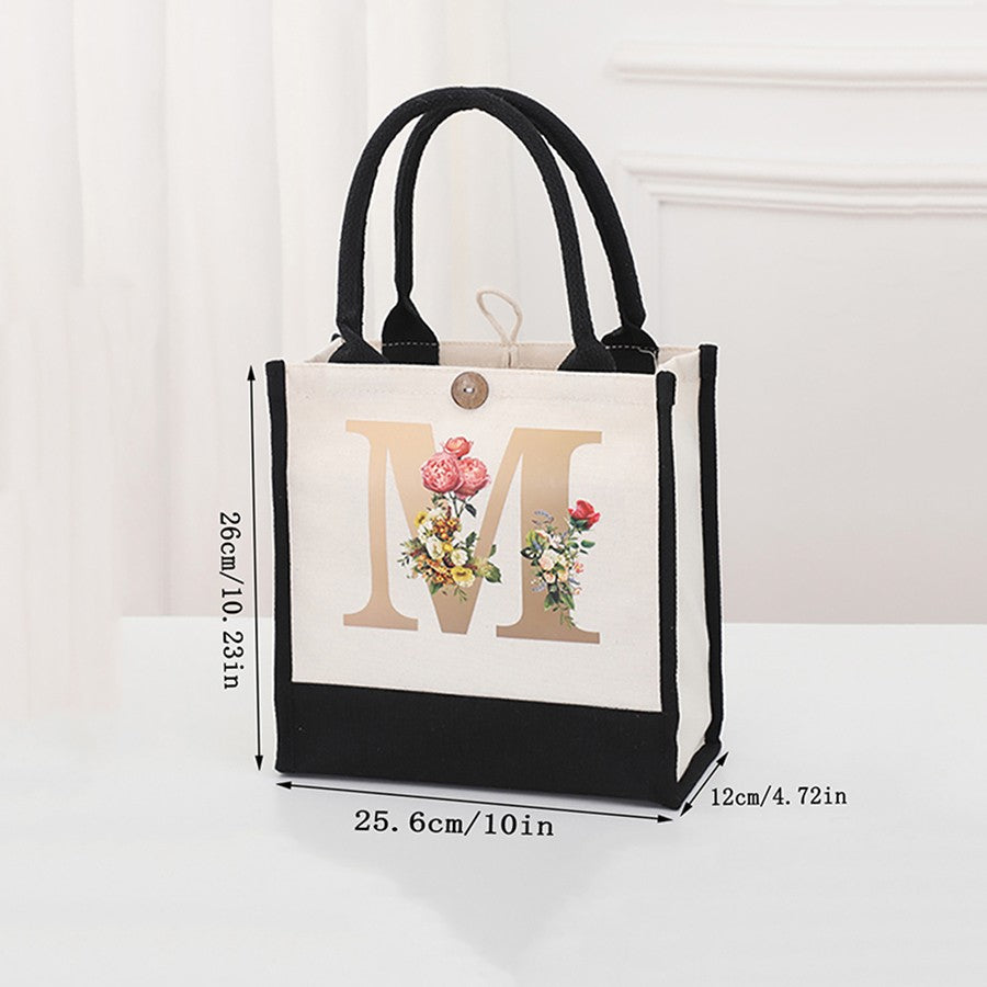 Fashionable new reusable shopping bag with initials for travel and large capacity storage bag