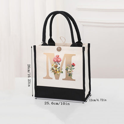 Fashionable new reusable shopping bag with initials for travel and large capacity storage bag