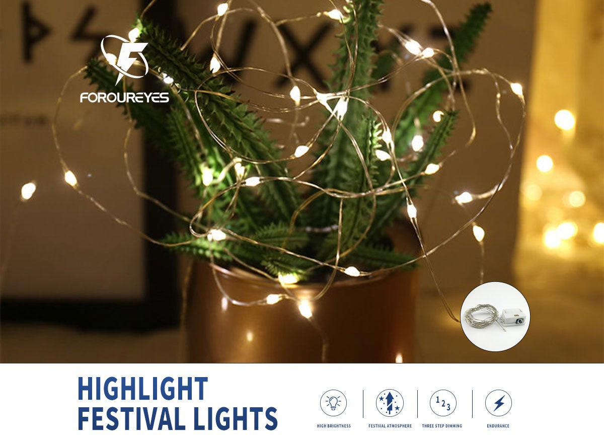20PCS Mini LED String Lights 2m 20LED Waterproof Fairy Lights 3 Modes Battery Powered for DIY Christmas New Year Home Decoration