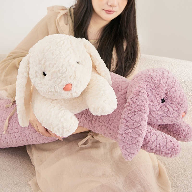 Long Rabbit Plush Body Pillow Large Cute Bear Stuffed Rabbit Sleeping Cushion Decorative Body Pillow Chair Back Cushion Decor