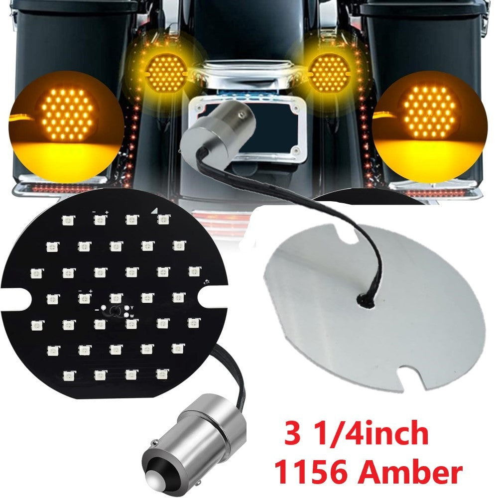 Nova Lâmpada LED de Seta Dianteira para Motocicleta 1157, 1156 Branco/Amarelo/Vermelho, Adequada para Harley Davidson 3 1/4 polegadas, 2 Peças DC12-24V